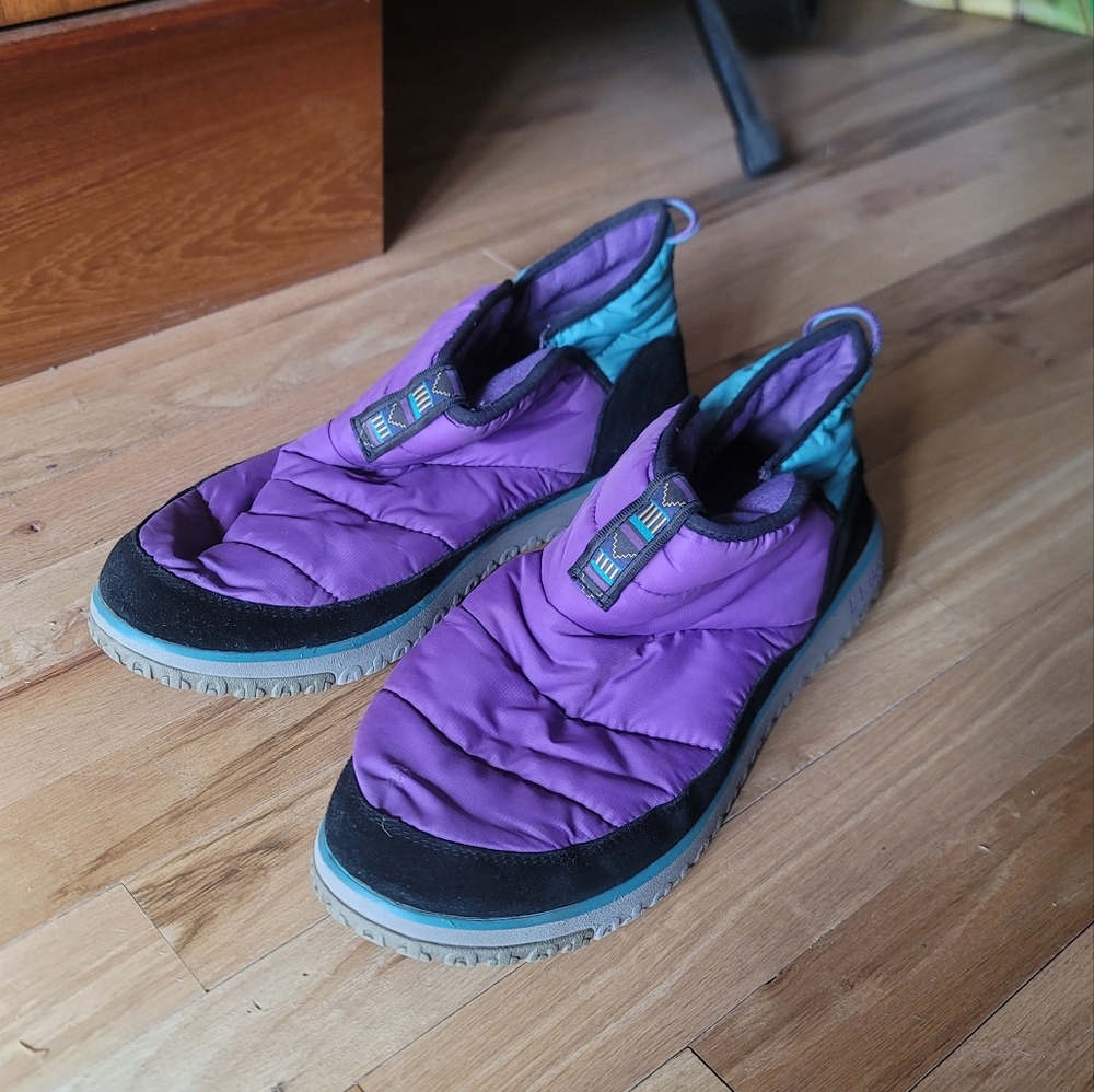LL bean Purple and Teal Quilted Slip-On Shoes